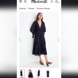 Madewell Clip Dot Midi dress